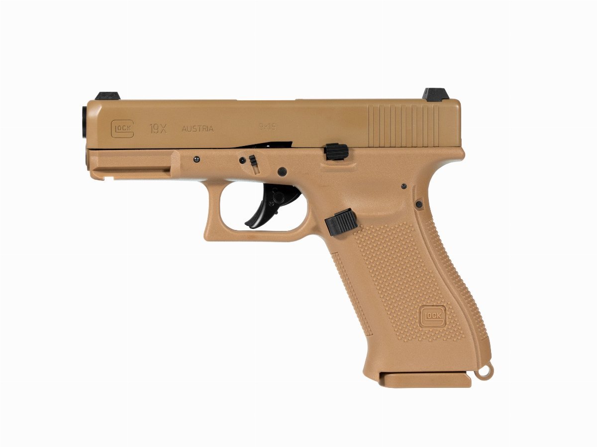 Pistolet wiatrówka Glock 19X blowback 4,5 mm na CO2, strzelający stalowymi kulkami BB