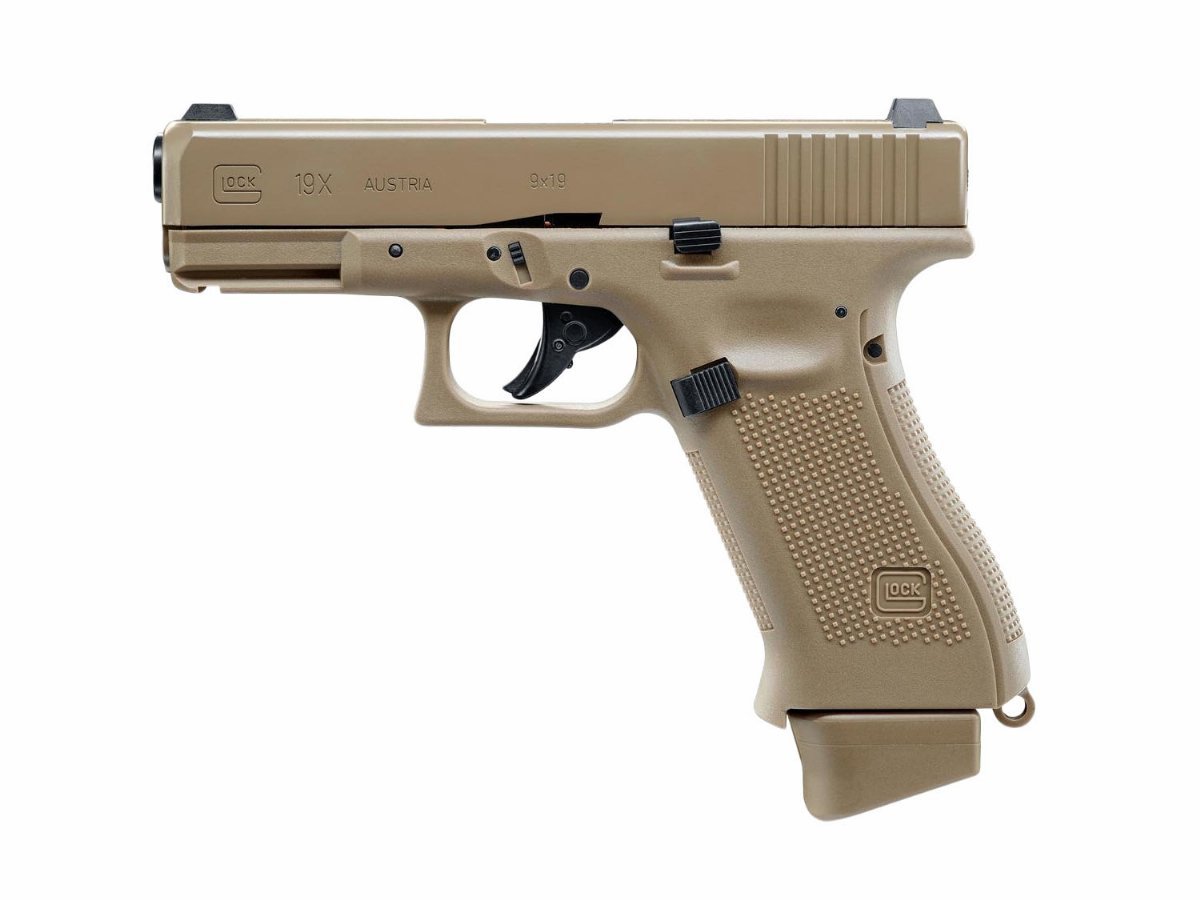 Replika pistoletu ASG Glock 19X 6 mm w kolorze coyote, wersja na CO2